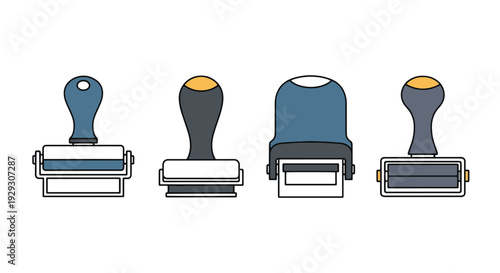 Roller Stamp Line minimal bold color