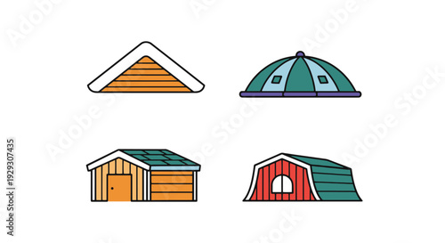 Roof Line art vector dynamic modern color