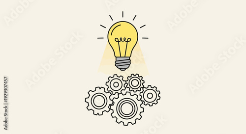 light bulb with gears, innovation concept
