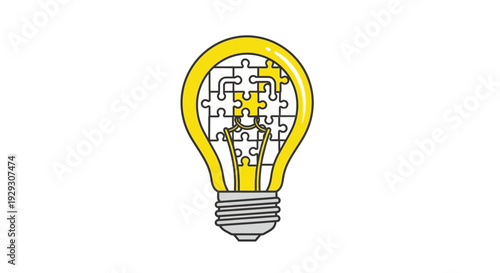 light bulb with puzzle pieces inside
