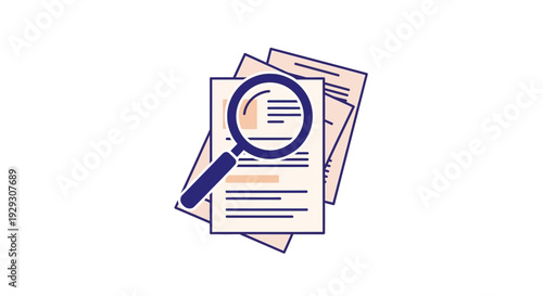 magnifying glass on documents
