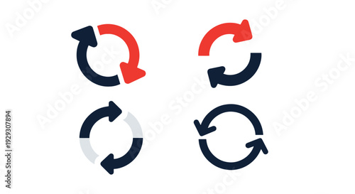 Rotate Arrow Line soft tone color vector