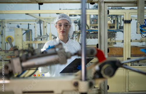 Wallpaper Mural Food scientist inspecting canned fish production line Torontodigital.ca