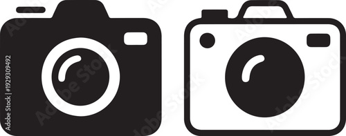 Black and white camera side by side symbol digital