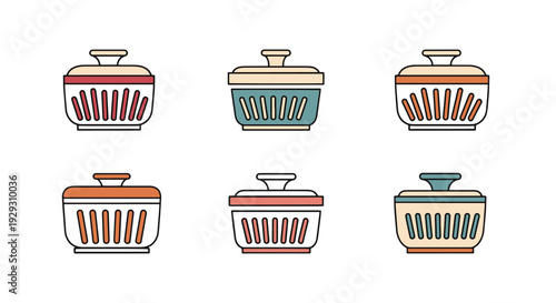 Salad Spinner Line creative modern color illustration