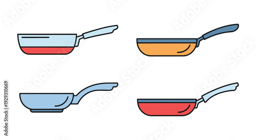 Saute Pan Line art clean abstract illustration