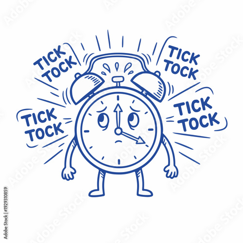 Chronometer Blueprint Alarm Clock Ticking Rapidly Time Management Concept for Deadline Pressure and New Year Countdown