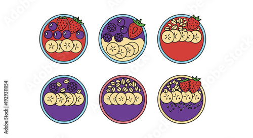 Smoothie Bowl Line bright abstract color