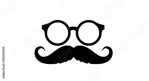 Black Glasses and Mustache Silhouette Accessory.