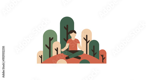 man meditating in nature, yoga outdoors
