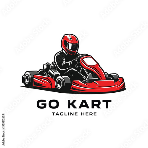 Dynamic illustration of an athlete in a powerful racing kart, symbolizing speed and competition.