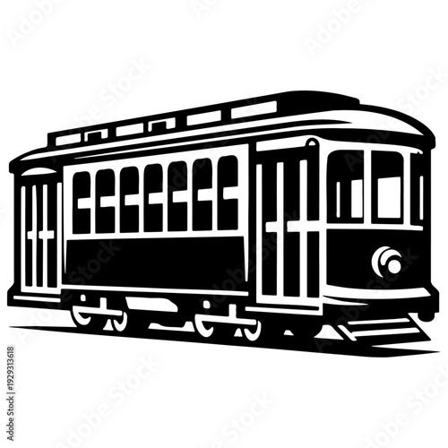 Tramway Cartoon Illustration.