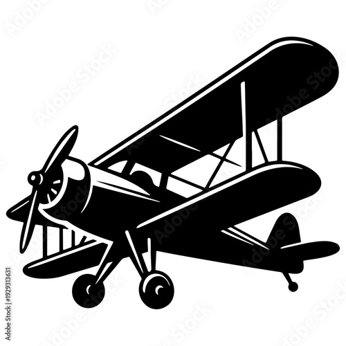 Vintage Airplane Illustration.