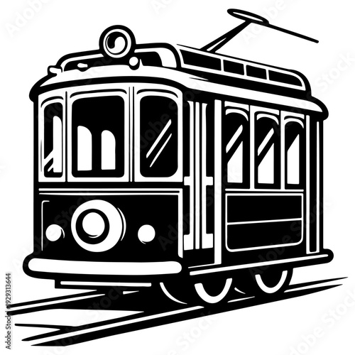 Tramway Cartoon Illustration.