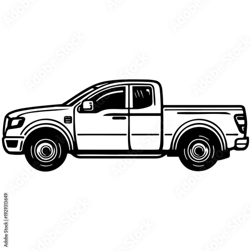 Pickup Truck Sketch Drawing.