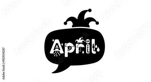 April Fools Day Jester Speech Bubble.