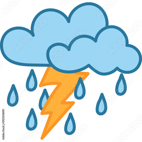 Rain Storm Lightning Icon