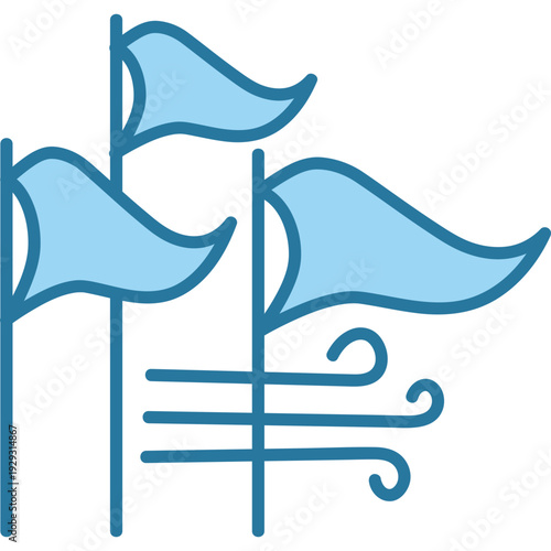 Three Waving Flags Icon