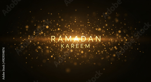 Ramadan Kareem golden light sparkle background for islamic festival celebration greeting design muslim prayer culture faith holiday spiritual festive banner