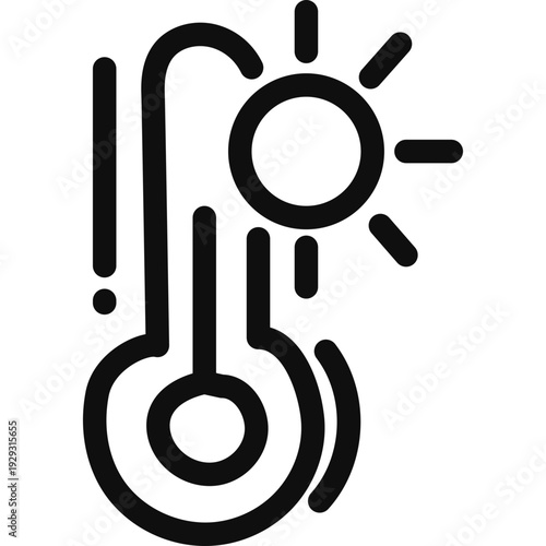 Hot Weather Thermometer Icon