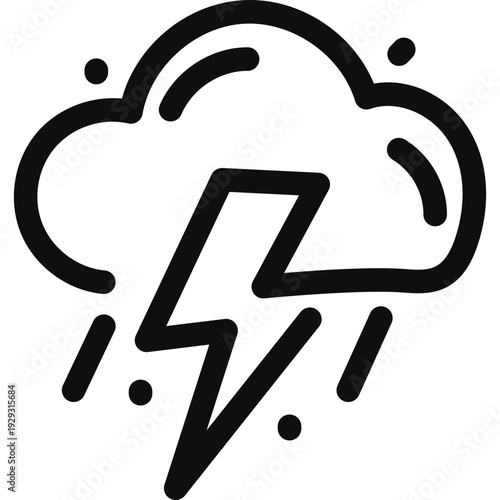 Storm Cloud with Lightning Icon