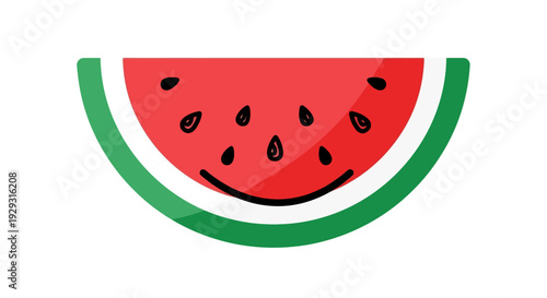 Fresh Watermelon Fruit Slice Isolated.