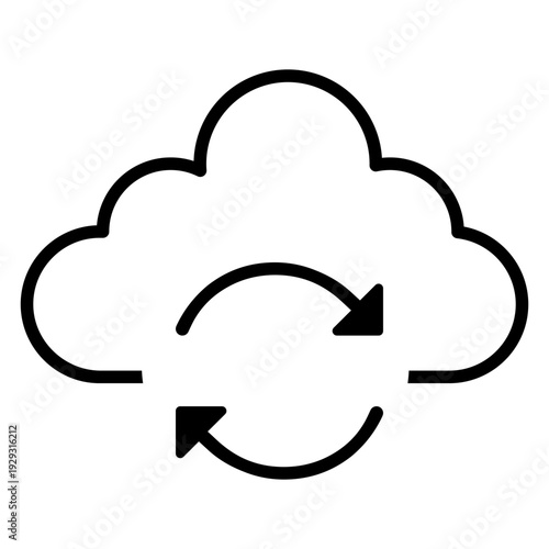 Cloud service vector icon. Cloud storage Illustration sign. Database symbol. Cloud drive logo.