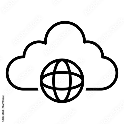 Cloud service vector icon. Cloud storage Illustration sign. Database symbol. Cloud drive logo.