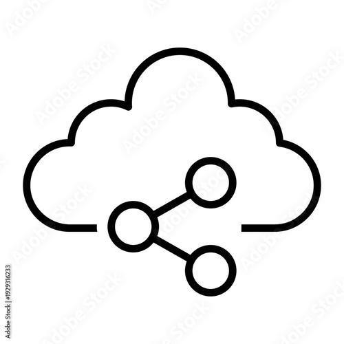 Cloud service vector icon. Cloud storage Illustration sign. Database symbol. Cloud drive logo.