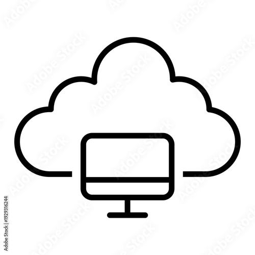 Cloud service vector icon. Cloud storage Illustration sign. Database symbol. Cloud drive logo.