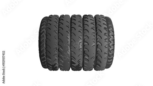 Off Road Tire Set Isolated for Automotive and Vehicle Industry Design