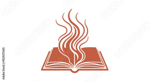 open book with rising smoke