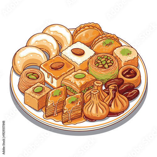 Assorted Indian Sweets on a Plate.