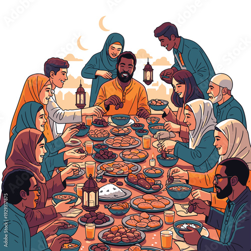 Family Gathering Around Dinner Table Together 3.