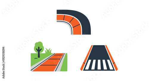 Sidewalk Line art soft abstract style illustration