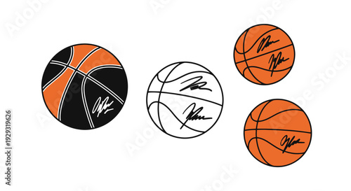 Signed Basketball soft tone color vector