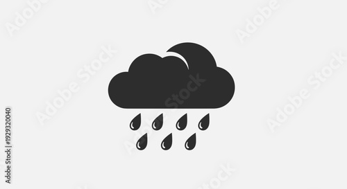 Rain Cloud Icon Weather Symbol.