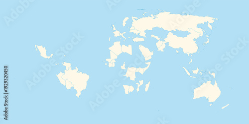 World map illustration with Liberia territory highlighted in red on cream and blue background isolated