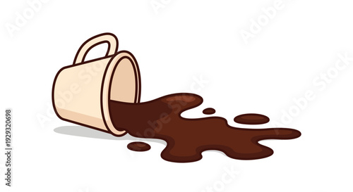 Spilled coffee from a mug.