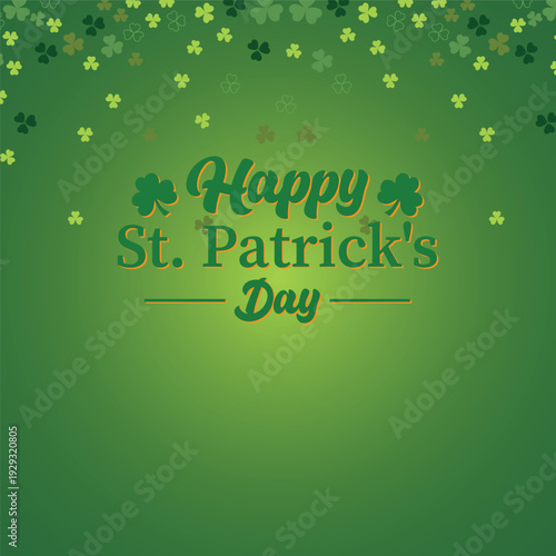 Happy st patrick's day wishes with shamrocks and green background