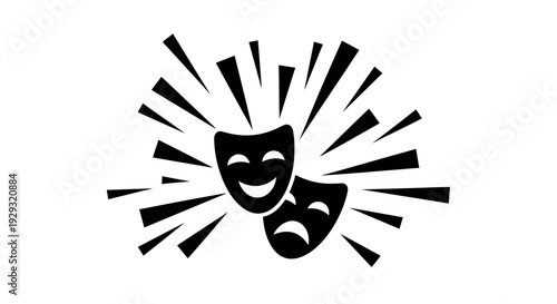 Theatrical Masks Comedy Tragedy Faces.