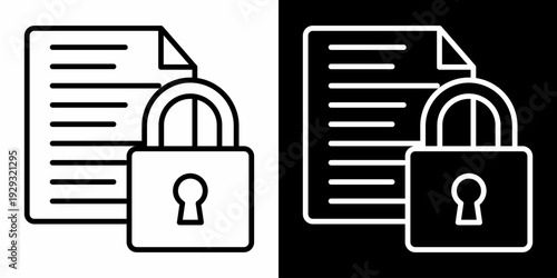 Confidentiality White Icon Set Design