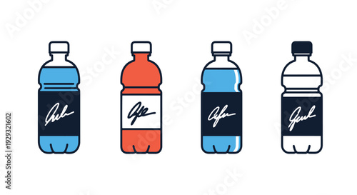 Signed Water Bottle soft elegant tone illustration