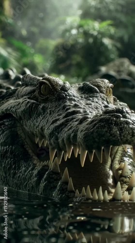 close up photo of a swamp crocodile