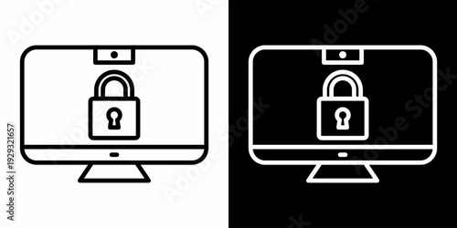 Data Privacy White Icon Set Design