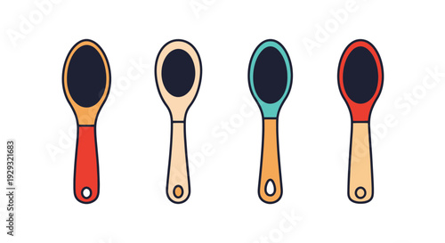 Silicone Spoon Line minimal creative color illustration