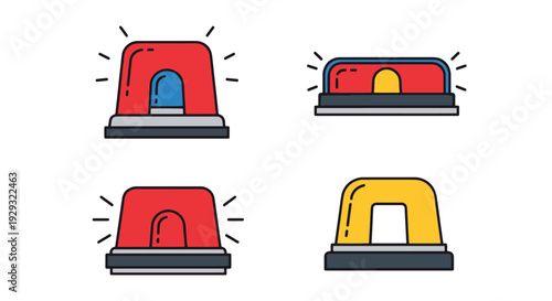 Siren Light Bar Line abstract elegant tone illustration