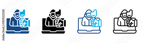 Impersonante Icon Multiple Style Vector Illustration