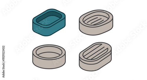 Soap Mold Line art dynamic modern abstract illustration