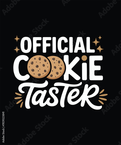 Official Cookie Taster Funny Baking Printable Wall Art Poster